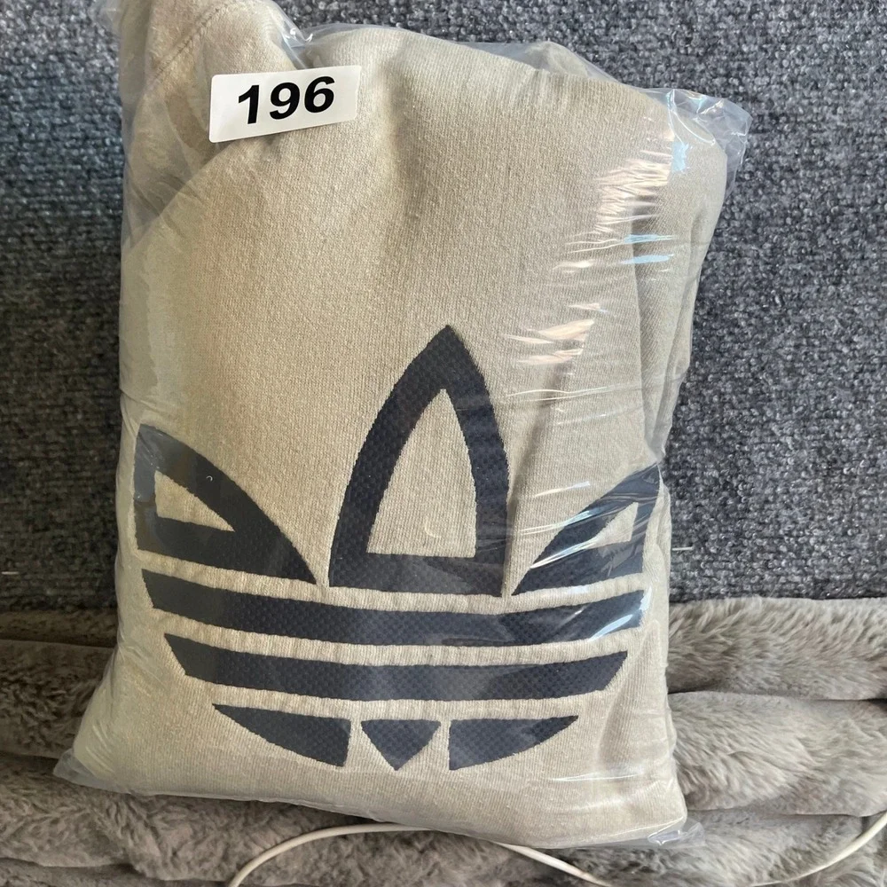 Vintage Adidas Originals Trefoil Hoodie Tan Beige Made in‎ USA Mens XL RN88387